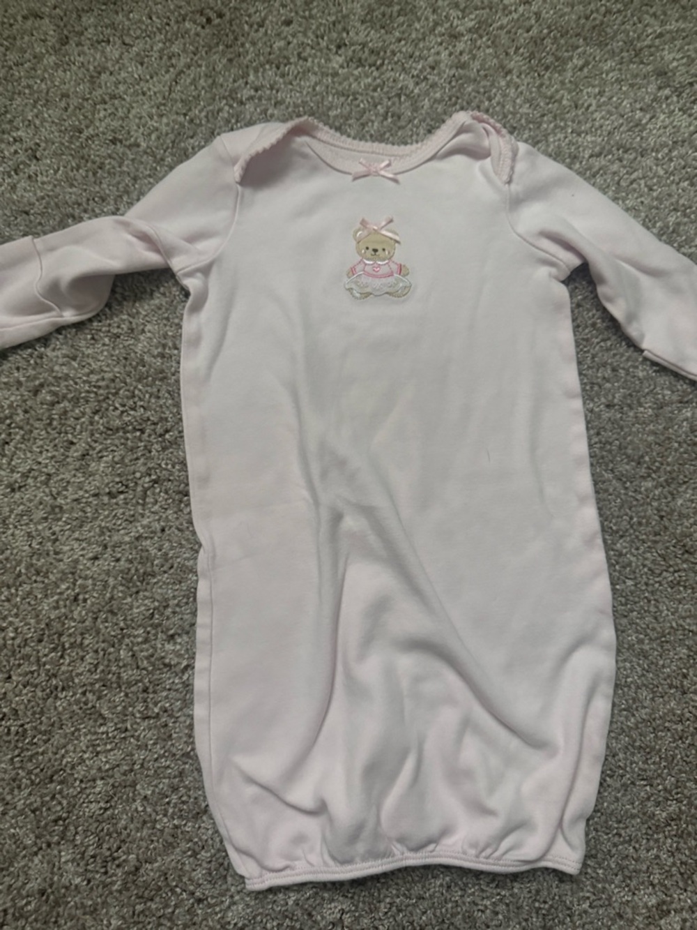 Little Me Light Pink Long-Sleeve Sleep Sack with Bear Applique